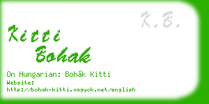 kitti bohak business card