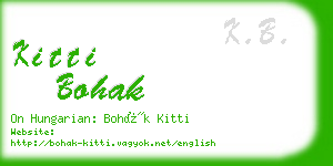 kitti bohak business card